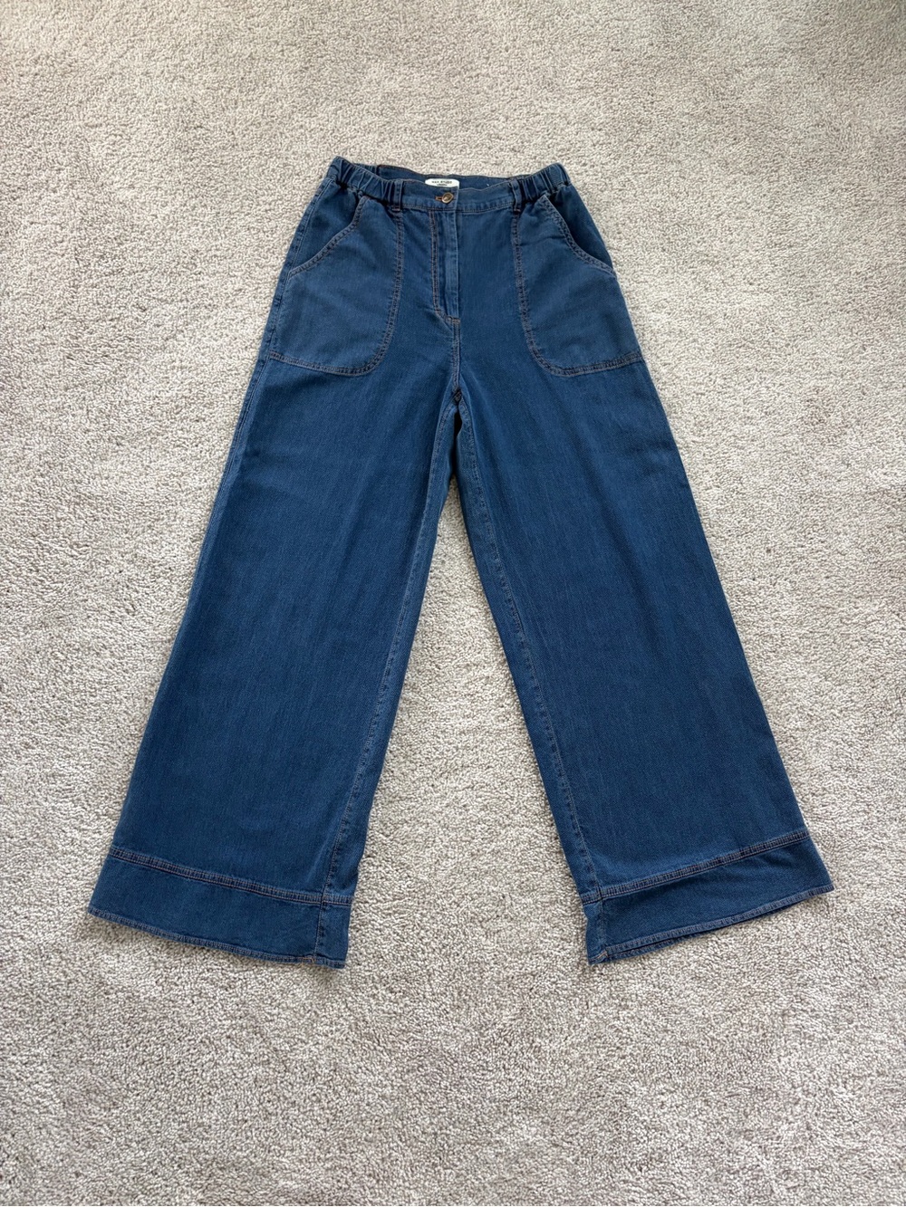 Max Studio Dark Blue Wide-Leg High-Rise Jeans